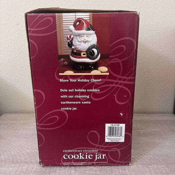 Vintage Red Santa Claus Cookie Jar Jay Import 9.5" Christmas Candy Cane - Picture 9 of 9
